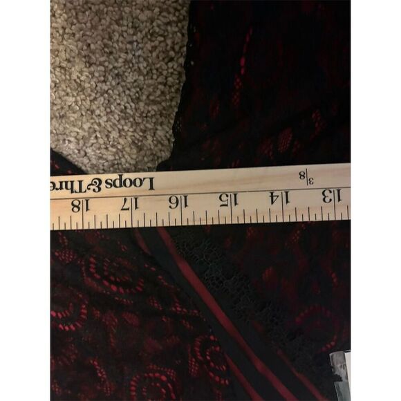 Feifei Women's M Black & Red Lace Blouse High Neck Party Top - Picture 5 of 7